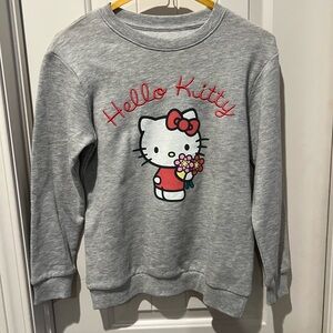 NWOT Hello Kitty Sanrio Gray, red, white Sweatshirt for Kids sz Medium 8-10